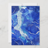 Royal Blue Agate Silver Wedding Modern Elegant Einladung (Rückseite)