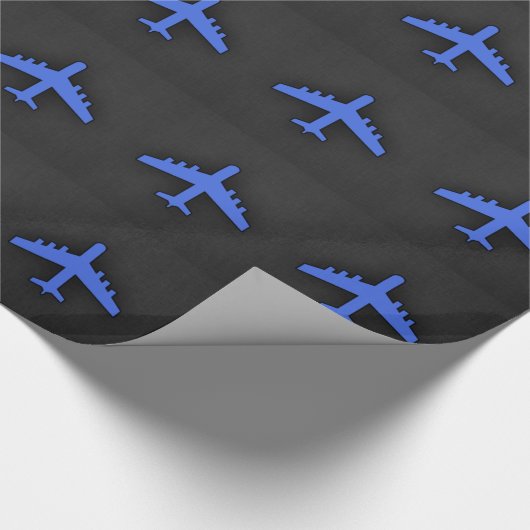 Royal Blue Airplane Geschenkpapier (Ecke)