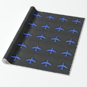 Royal Blue Airplane Geschenkpapier (Ungerollt)