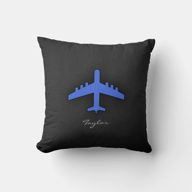 Royal Blue Airplane Kissen (Vorderseite)