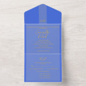 Royal Blue All in One Wedding Einladung (Innen Boden)