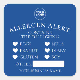 Royal Blue Allergy Alert Bakery Cake Food Aufklebe Quadratischer Aufkleber