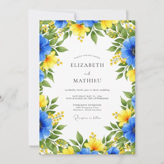 Royal Blue Alluring Summer Wedding Einladung (Vorderseite)