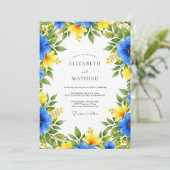 Royal Blue Alluring Summer Wedding Einladung (Stehend Vorderseite)