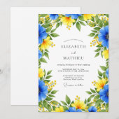 Royal Blue Alluring Summer Wedding Einladung (Vorne/Hinten)