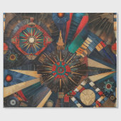 Royal Blue "Ancient Indigenous Chronicles" Matte W Geschenkpapier (Flach)