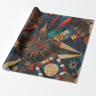 Royal Blue "Ancient Indigenous Chronicles" Matte W Geschenkpapier