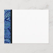 Royal Blue and Black Damask Save the Date Postcard Ankündigungspostkarte (Rückseite)