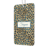 Royal Blue and Black Leopard Spots auf Gold Autolufterfrischer (Links)