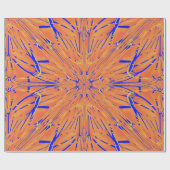 Royal Blue and Citrus Orange Tropical Art Design Geschenkpapier (Flach)