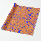 Royal Blue and Citrus Orange Tropical Art Design Geschenkpapier (Ungerollt)