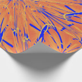 Royal Blue and Citrus Orange Tropical Art Design Geschenkpapier (Ecke)