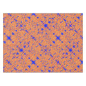 Royal Blue and Citrus Orange Tropical Art Design Tischdecke (Vorderseite (Horizontal))