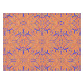 Royal Blue and Citrus Orange Tropical Art Design Tischdecke (Vorderseite (Horizontal))
