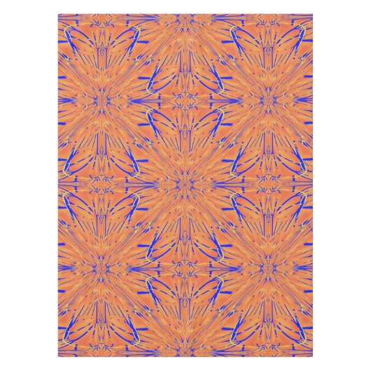 Royal Blue and Citrus Orange Tropical Art Design Tischdecke (Vorderseite)