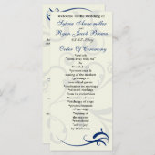 Royal Blue and Elfenbein Wedding Program Rack Card Programm (Vorne/Hinten)