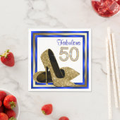 Royal Blue and Gold Birthday Party Serviette (Beispiel)