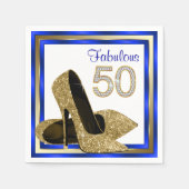 Royal Blue and Gold Birthday Party Serviette (Vorderseite)