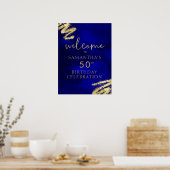 Royal Blue and Gold Birthday Welcome Poster 18x24 (Küche)
