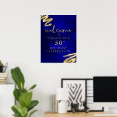 Royal Blue and Gold Birthday Welcome Poster 18x24 (Heimbüro)