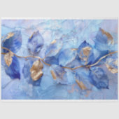 Royal Blue and Gold Botanic Tissue Paper Seidenpapier (Vorderseite)