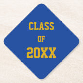 Royal Blue and Gold Class Colors Abschluss Untersetzer (Vorderseite)