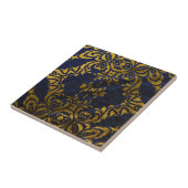 Royal Blue and Gold Elegantes klassisches Barock Fliese (Seite)