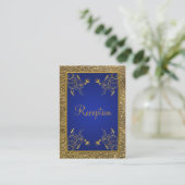 Royal Blue and Gold Enclosure Card Begleitkarte (Stehend Vorderseite)