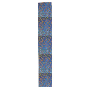 Royal Blue and Gold Fallblattmuster, modern, elega Großer Tischläufer
