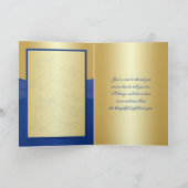 Royal Blue and Gold Floral Dankeschön Karte (Innenseite)