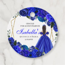Royal Blue and Gold Floral Quinceanera Circle