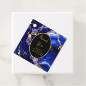 Royal Blue and Gold Marble Agate Birthday Party Geschenkanhänger (Beispiel)