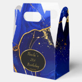 Royal Blue and Gold Marble Agate Birthday Party Geschenkschachtel (Geöffnet)