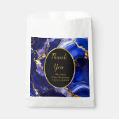 Royal Blue and Gold Marble Agate Birthday Party Geschenktütchen (Vorderseite)