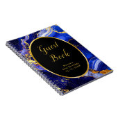 Royal Blue and Gold Marble Agate Birthday Party  Notizblock (Rechte Seite)