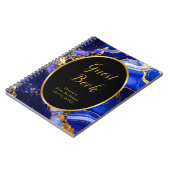 Royal Blue and Gold Marble Agate Birthday Party  Notizblock (Linke Seite)