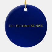Royal Blue and Gold Personalisiert Names Keramik Ornament (Hinten)