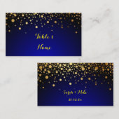 Royal Blue and Gold Popular Wedding Card Platzkarte (Vorne/Hinten)