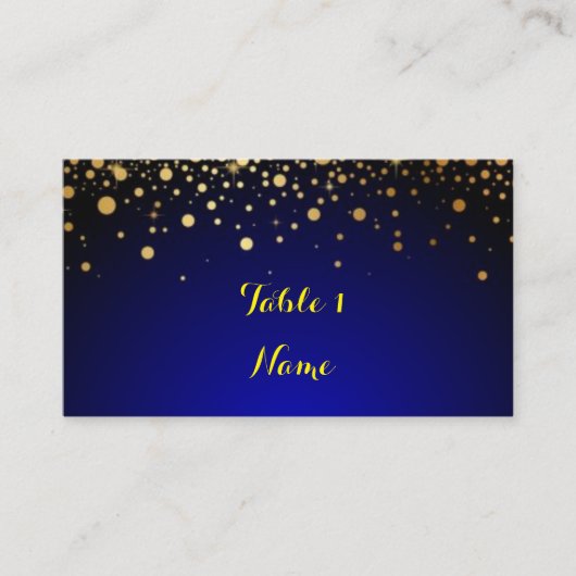 Royal Blue and Gold Popular Wedding Card Platzkarte (Vorderseite)