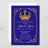 Royal Blue and Gold Prince Baby Dusche Einladung (Vorne/Hinten)