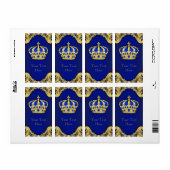 Royal Blue and Gold Prince Crown Wine Flasche Labe (Vorne)