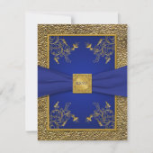 Royal Blue and Gold RSVP Card (Vorderseite)