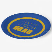 Royal Blue and Gold School Colors Abschluss Pappteller (Schrägansicht)