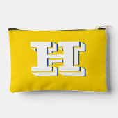 Royal Blue and Gold Team Pride Monogram Zubehörtasche (Rückseite)