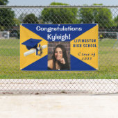 Royal Blue and Gold Vinyl Abschluss Foto Banner (Insitu)