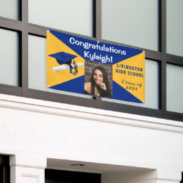 Royal Blue and Gold Vinyl Abschluss Foto Banner