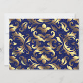 Royal Blue and Gold Wedding Einladung (Rückseite)
