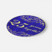 Royal Blue and Gold Wedding Jubiläum Pappteller (Schrägansicht)