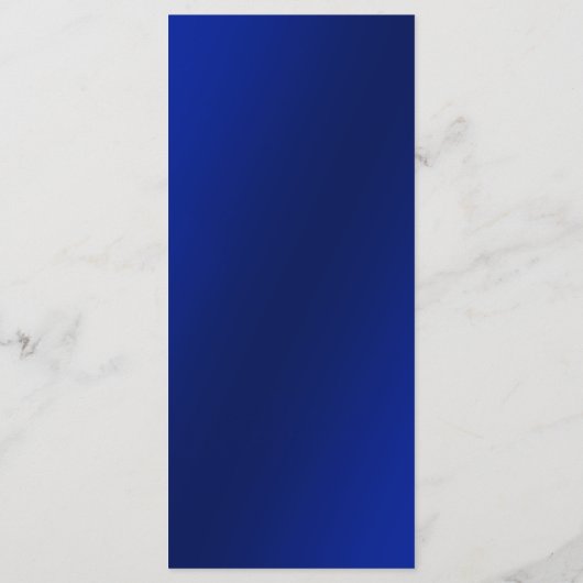 Royal Blue and Gold Wedding Menu Menükarte (Rückseite)