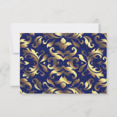 Royal Blue and Gold Wedding RSVP (Rückseite)